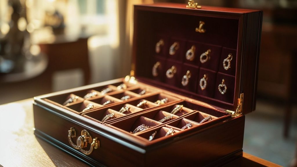 Boîte à bijoux idéale pour boucles d'oreilles avec ou sans tiges