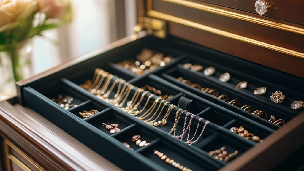 Les crochets intégrés pour colliers : avantages dans une boîte à bijoux